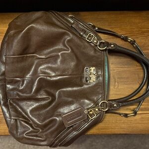 Coach Dark Brown Leather Shoulder Bag